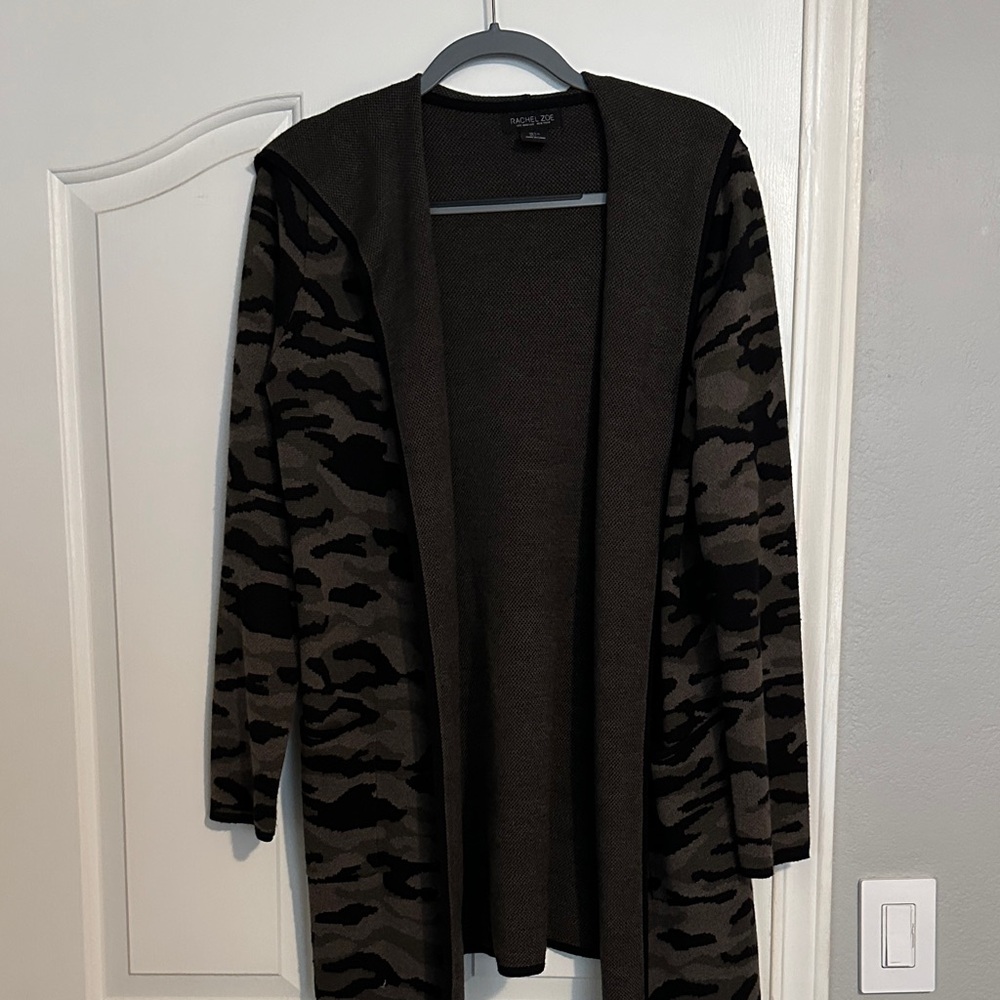 Rachel Zoe open front cardigan with hood